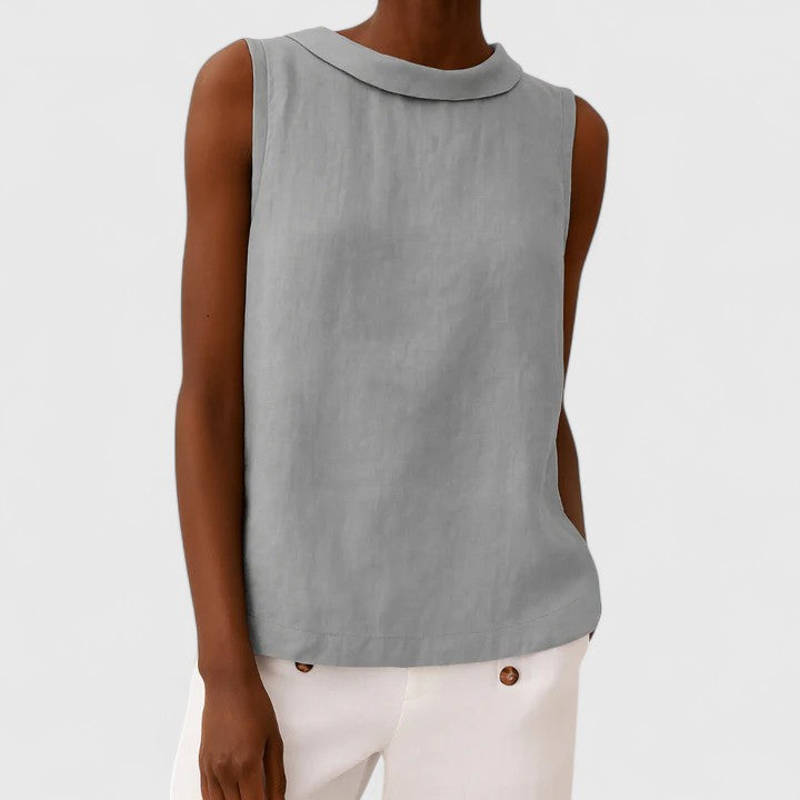 Clara | Elegant Top with Roll Collar
