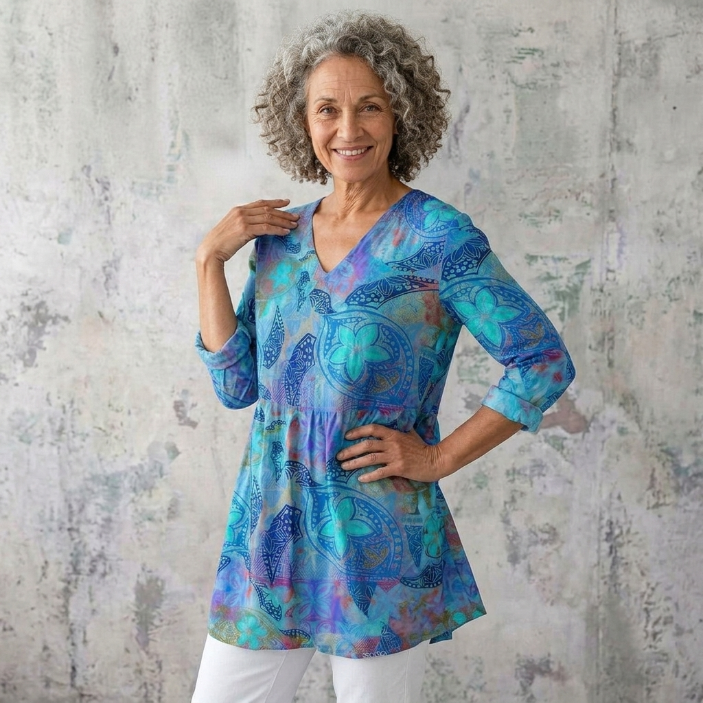 JULIETTE | LONG BLOUSE WITH V-NECK