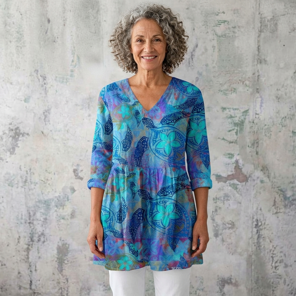 JULIETTE | LONG BLOUSE WITH V-NECK